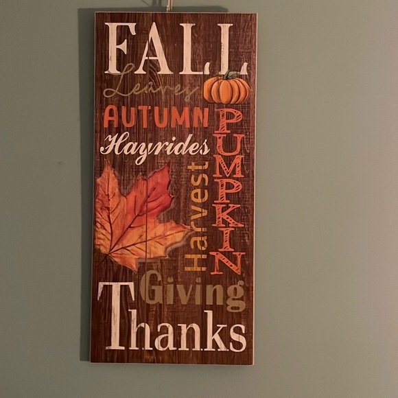 Ashland, Fall wooden wall decoration, with colorful leaf, pumpkin, season words - Picture 3 of 17